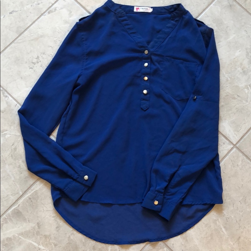 Blue sheer top